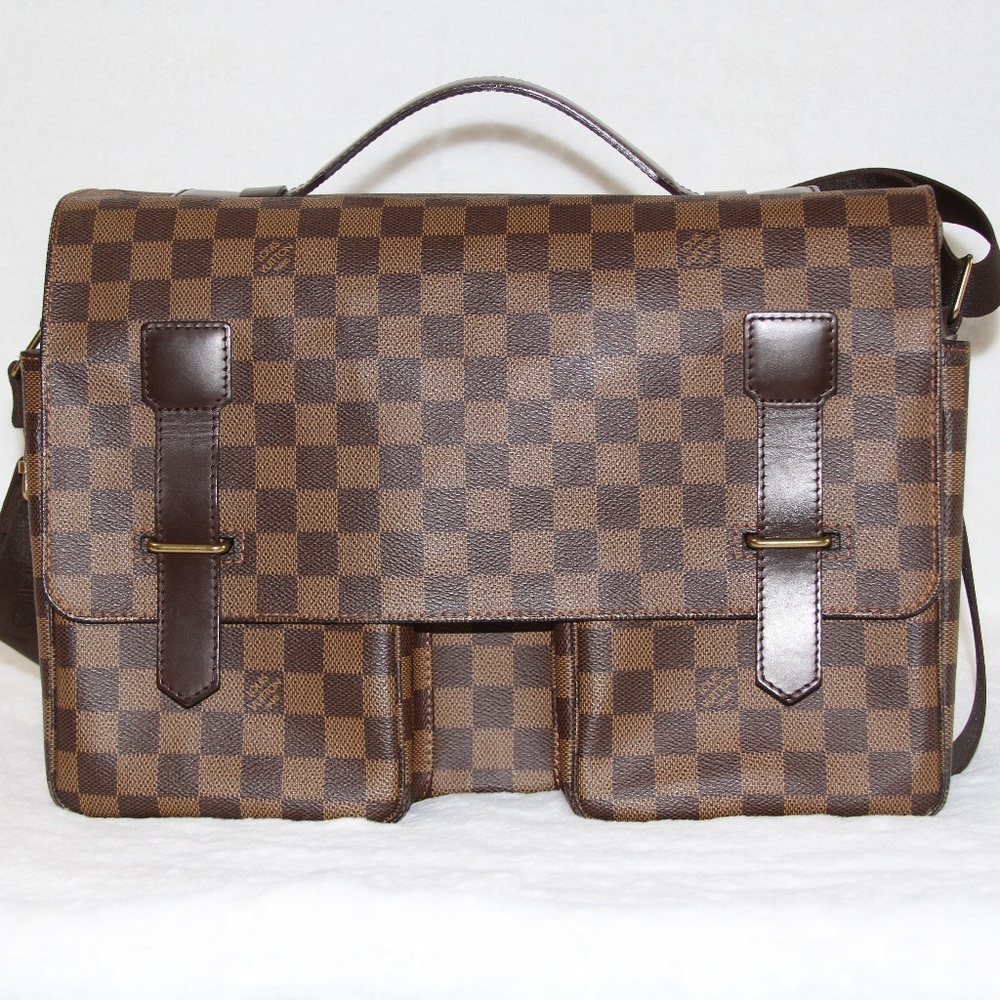 Louis Vuitton Damier Ebene Broadway Travel Crossbody Messenger Bag